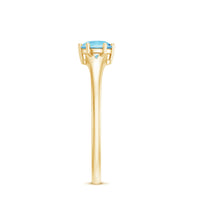Natural Aquamarine Solitaire Promise Ring in 6 Prong Setting