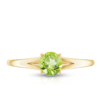 Natural Half Carat Peridot Promise Ring with Diamond