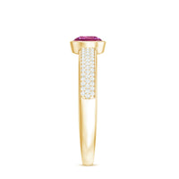 Rosec Jewels 0.75 CT solitaire pink tourmaline and diamond engagement ring with a sleek band and sparkling gemstones.