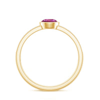 Rosec Jewels 0.75 CT pink tourmaline and diamond solitaire engagement ring with a sleek band and sparkling gemstones.