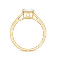 Asscher Cut Moissanite Solitaire Engagement Ring with Certificate
