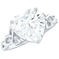 Heart Shaped Moissanite Celtic Engagement Ring