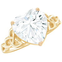 Heart Shaped Moissanite Celtic Engagement Ring