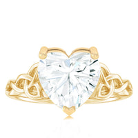 Heart Shaped Moissanite Celtic Engagement Ring