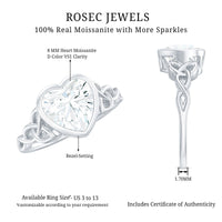 Heart Shape Moissanite Knot Engagement Ring in Bezel Setting