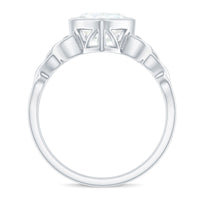 Heart Shape Moissanite Knot Engagement Ring in Bezel Setting