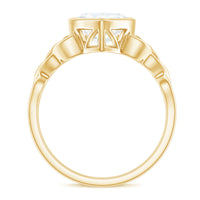 Heart Shape Moissanite Knot Engagement Ring in Bezel Setting