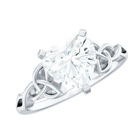 2 CT Heart Shaped Moissanite Celtic Knot Engagement Ring