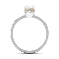 Freshwater Pearl Toi Et Moi Ring with Diamond