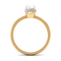 Freshwater Pearl Toi Et Moi Ring with Diamond