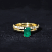 Certified 1.6 Carat Lab Grown Emerald Engagement Ring with Ring Guard