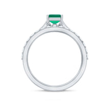 Certified 1.6 Carat Lab Grown Emerald Engagement Ring with Ring Guard