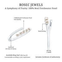 Cultured Freshwater Pearl Diamond Wrap Ring for Women