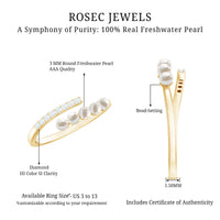 Cultured Freshwater Pearl Diamond Wrap Ring for Women