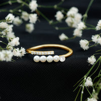 Cultured Freshwater Pearl Diamond Wrap Ring for Women