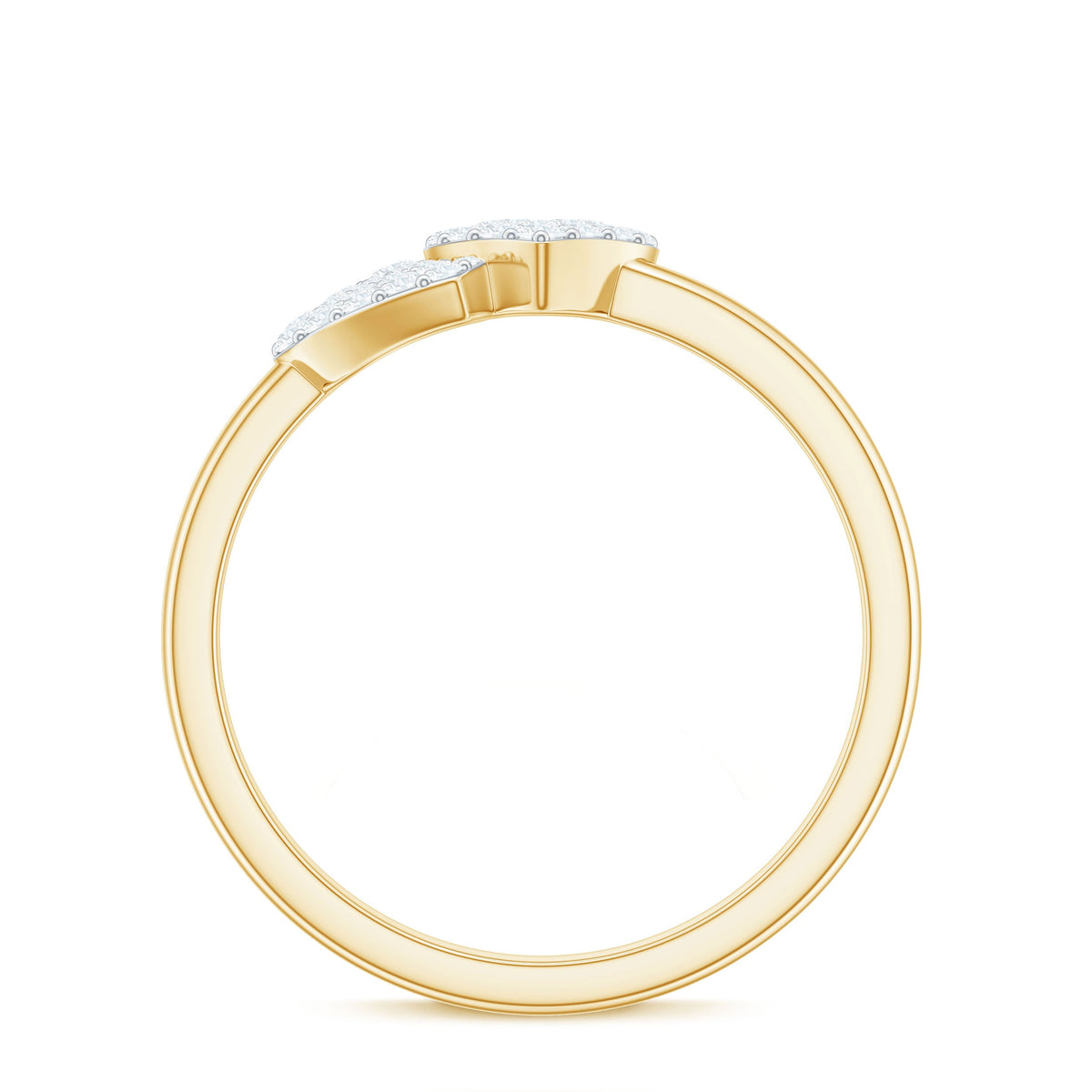 Natural Diamond Double Heart Ring for Promise