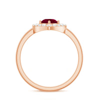 Natural 0.6 Carat Ruby Diamond Heart Engagement Ring for Women