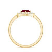 Natural 0.6 Carat Ruby Diamond Heart Engagement Ring for Women