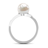 7.48 Carat Freshwater Pearl Engagement Ring with Diamond