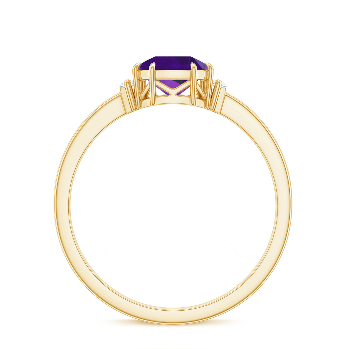 Natural 1.3 Carat Amethyst Asscher Cut Engagement Ring with Diamonds, crafted by Rosec Jewels, featuring a stunning purple gemstone.