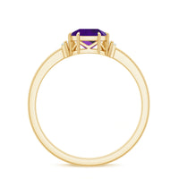 Natural 1.3 Carat Amethyst Asscher Cut Engagement Ring with Diamonds, crafted by Rosec Jewels, featuring a stunning purple gemstone.