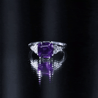 3 Carat Amethyst Asscher Cut Engagement Ring with Diamond Trio