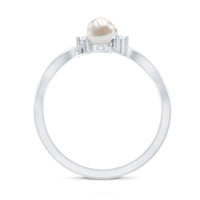 Freshwater Pearl and Diamond Wrap Ring