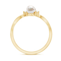 Freshwater Pearl and Diamond Wrap Ring