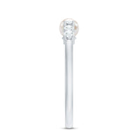 Natural 2 Carat Freshwater Pearl Promise Ring with Diamond
