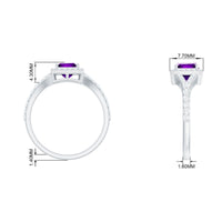 Rosec Jewels 1.2 Carat Amethyst princess cut engagement ring with moissanite split shank and elegant design.