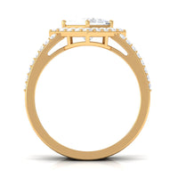 Rosec Jewels 2.50 CT princess cut zircon double engagement band ring featuring sparkling stones and intricate design.