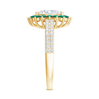 Certified 2 Carat Lab Grown Diamond Engagement Ring with Emerald Halo