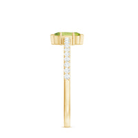 Genuine 0.7 Carat Marquise Peridot Promise Ring with Diamond