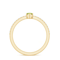 Genuine 0.7 Carat Marquise Peridot Promise Ring with Diamond