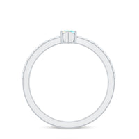 Certified Real Marquise Ethiopian Opal Promise Ring with Diamond