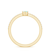 Certified Real Marquise Ethiopian Opal Promise Ring with Diamond