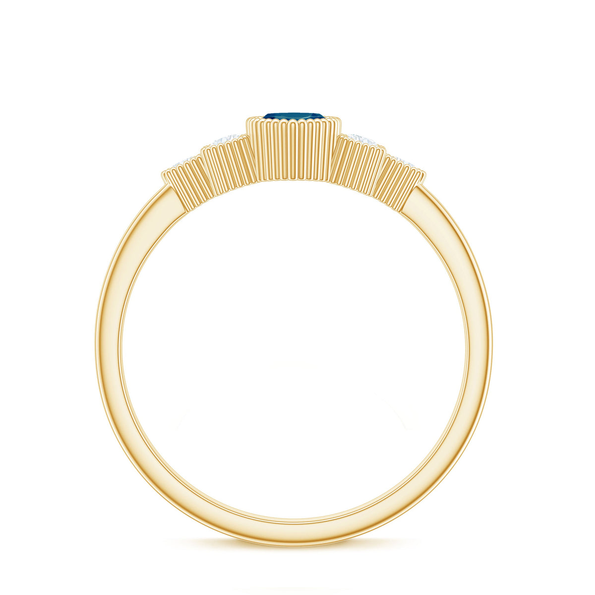 London Blue Topaz Marquise Engagement Ring with Diamond Trio