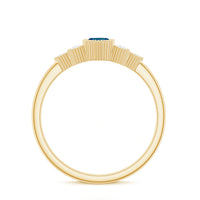 London Blue Topaz Marquise Engagement Ring with Diamond Trio