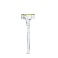Real 0.7 Carat Peridot Marquise Promise Ring with Diamond Bypass Shank