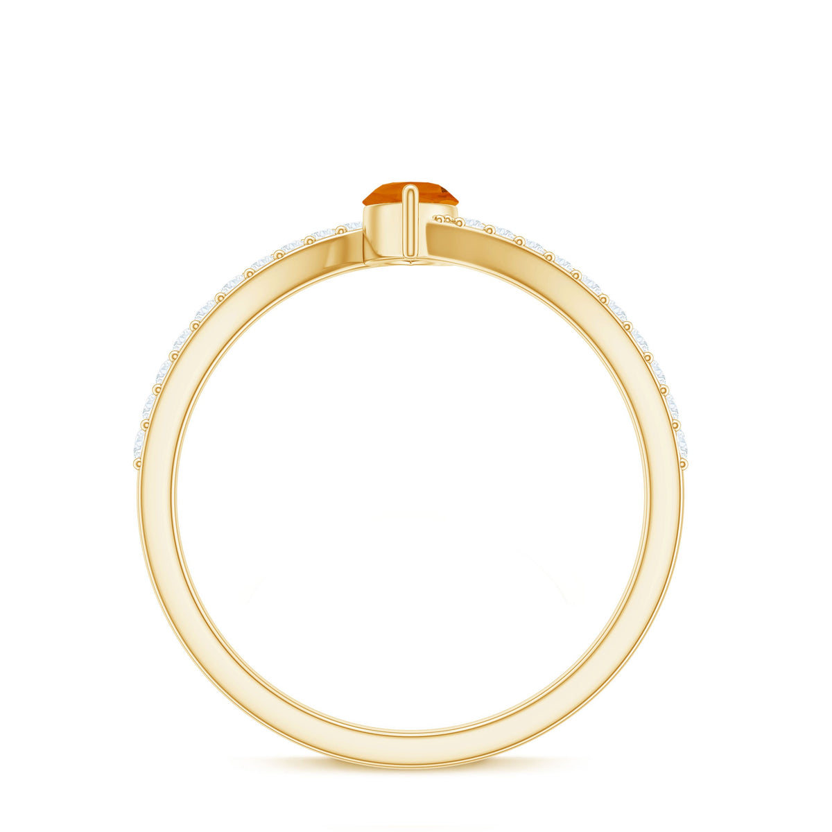 Rosec Jewels 1/2 Ct bypass engagement ring with vibrant fire opal and sparkling diamonds, showcasing elegant design.