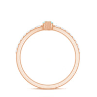 Certified Marquise Opalescent Promise Ring with Real Diamond