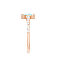 Certified Marquise Opalescent Promise Ring with Real Diamond