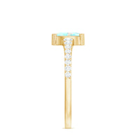 Certified Marquise Opalescent Promise Ring with Real Diamond