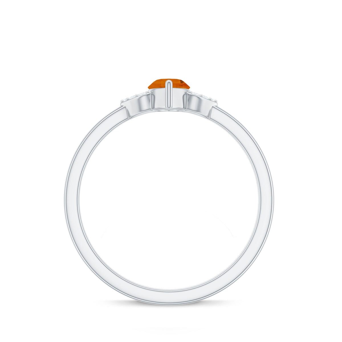 Marquise solitaire fire opal engagement ring with diamond accents by Rosec Jewels, showcasing a sparkling orange gemstone and elegant band.