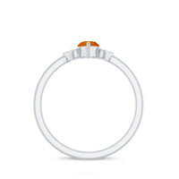 Marquise solitaire fire opal engagement ring with diamond accents by Rosec Jewels, showcasing a sparkling orange gemstone and elegant band.