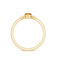 Marquise solitaire fire opal engagement ring with diamond accents by Rosec Jewels, showcasing a stunning central gemstone and elegant design.