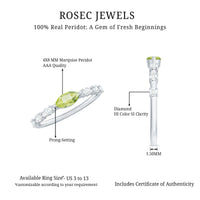 0.75 CT Peridot East West Ring with Diamond Accent