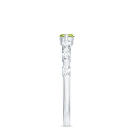 0.75 CT Peridot East West Ring with Diamond Accent
