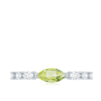 0.75 CT Peridot East West Ring with Diamond Accent