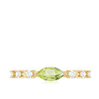 0.75 CT Peridot East West Ring with Diamond Accent